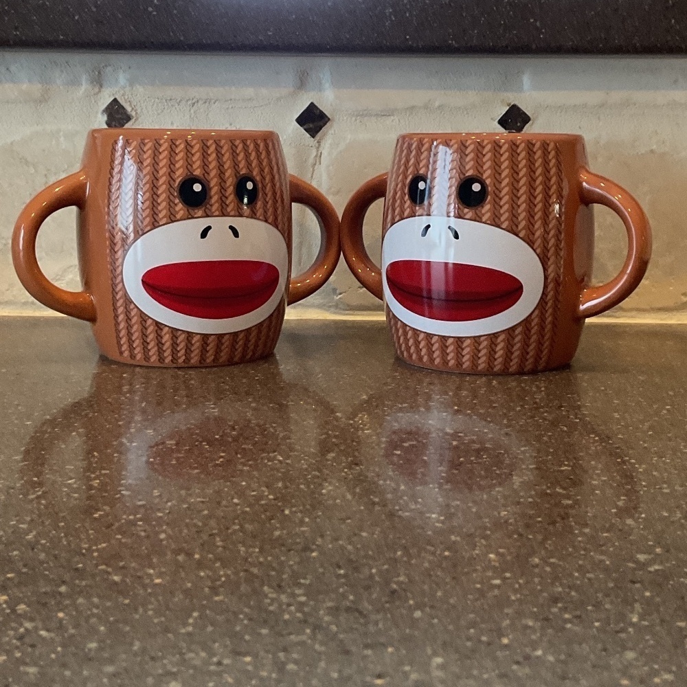 Double Handed Sock Monkey Mug by Galerie x2